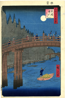 浮世絵 広重「名所江戸百景 京橋竹がし
