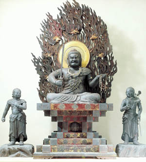 Iron Images of Fudo Myo-o(Acalanatha)and Two Child Acolytes