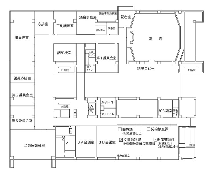 本庁舎3階フロア図