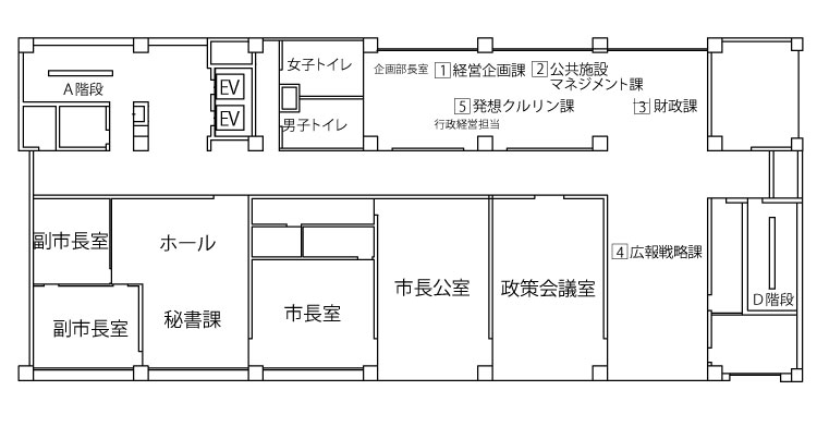 本庁舎4階フロア図