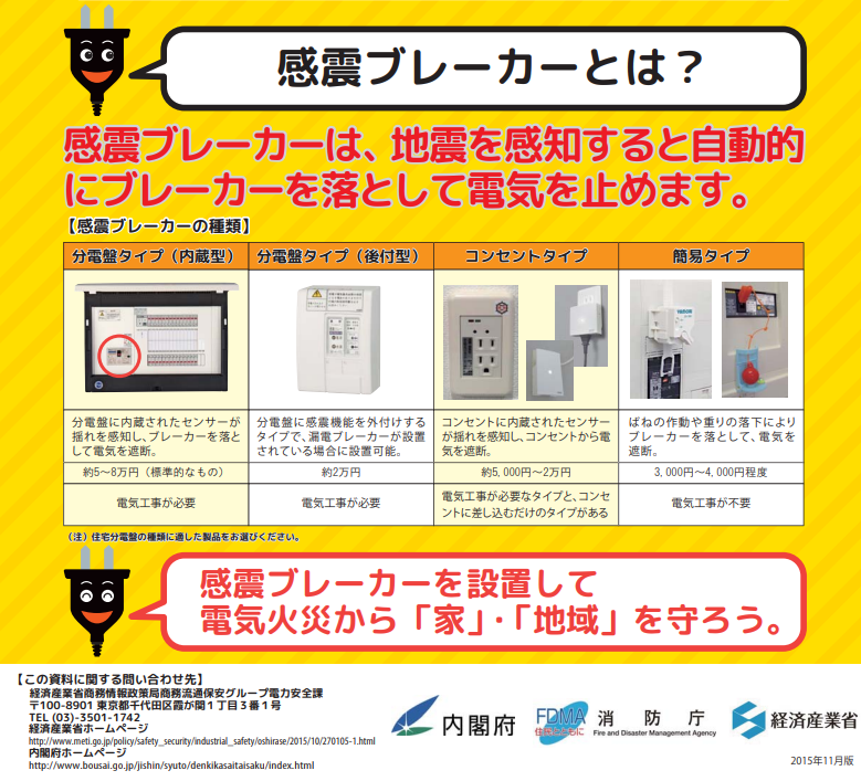 感震ブレーカーチラシ 感震ブレーカーチラシ