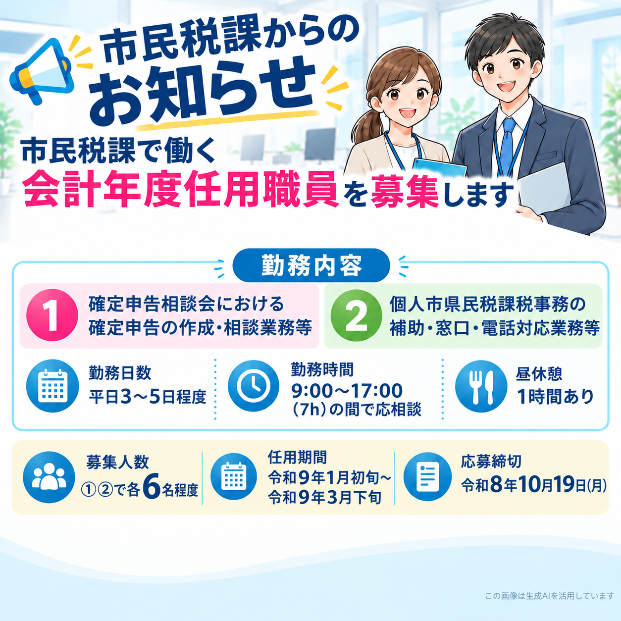 【市民税課】会計年度任用職員の募集