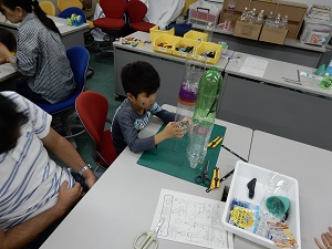科学工作教室「ペットボトルで水ロケットを作ろう」３